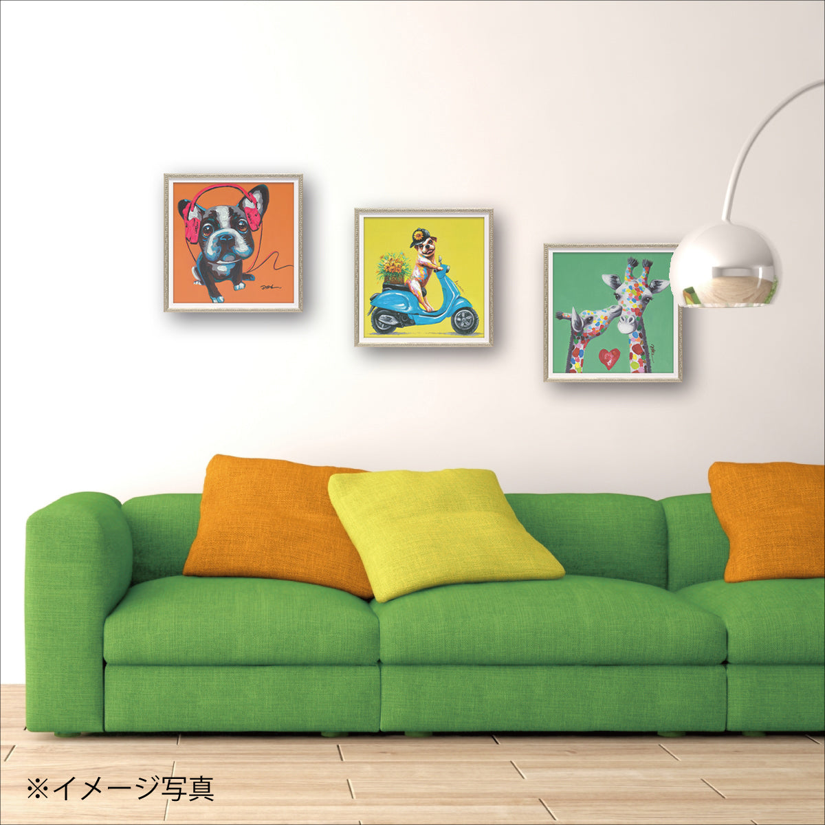 オイルペイントアート「オレンジ ドギー（Sサイズ）」